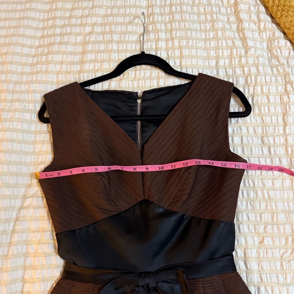 Adele Simpson Vintage Elegant Brown Sleeveless Dr… - image 3
